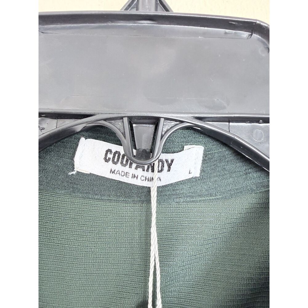 NWT COOFANDY Men’s Green Corduroy Long Sleeve Button-Down Shirt Size Large - Picture 3 of 8